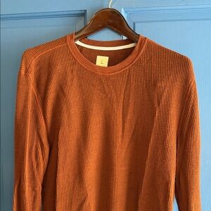 Tracksmith Men's Brown/Maroon Merino wool running Sweater